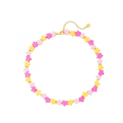 Little Stars Kinderketting - Kids - Ketting - Oranje/Roze - Ster
