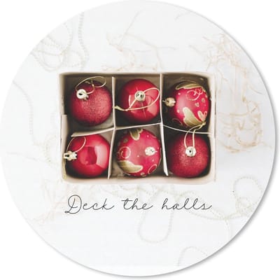 Muismat rond 20x20 cm - Mousepad Kerst - Rood - Goud - Ronde muismatten - Kerst - Cadeau - Kerstcadeau voor mannen en voor vrouwen