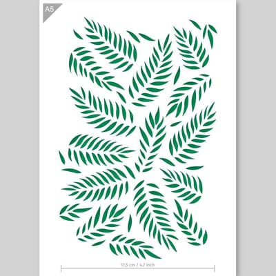 QBIX Palmbladeren Sjabloon A5 Formaat Kunststof - Uitsnede 11cm breed