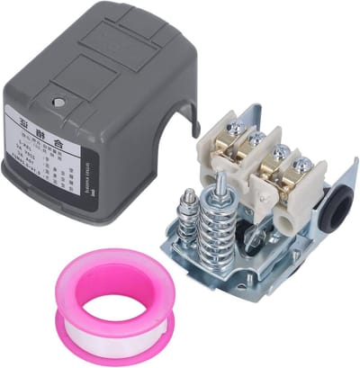 Drukschakelaar Fonteinpomp - Waterdrukregelaar Pomp - Automatische Pompsturing - Instelbaar Drukbereik - 3/8 Inch NPT - Standaard