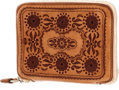 CAMPOMAGGI Leren Portemonnee Wallet Cammello Lichtbruin