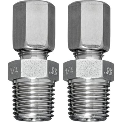 Pijpverbinding Roestvrij stalen buis 6 mm naar G 1/4'' buitendraad [2 stuks]