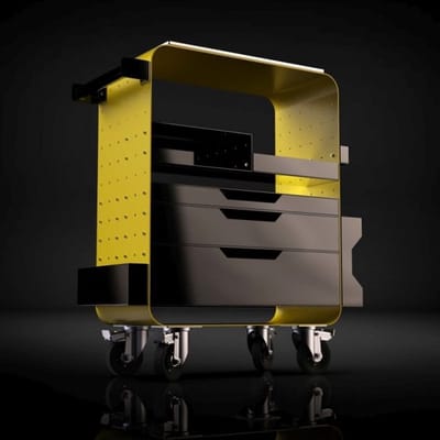 Impala Mobile Workstation Yellow | Tattoo, Visagie, PMU, Beautysalon, Nagelstudio, Make-up | Kruk | Stoel | Workstation | Salon & Studio Inrichting | Tatoeage Studio | Spa | Massage Tafel | Schoonheidssalon Schoonheidsspecialiste | Kapper |