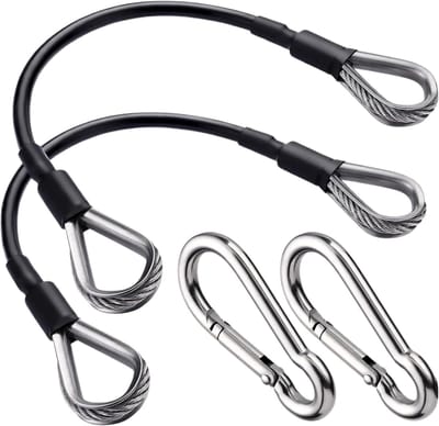 Gym Kabel Verlenging - Fitness Pulley - Kracht Training - Roestvrij Staal - 26 cm Lengte - Zwart