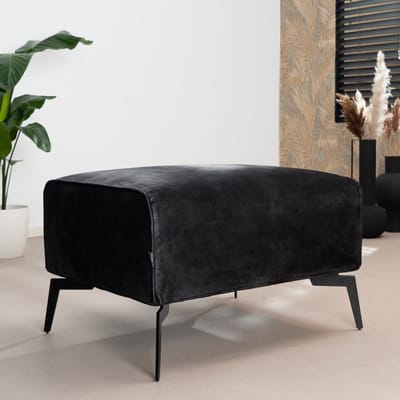 Bronx71® Hocker Vegas velvet antraciet