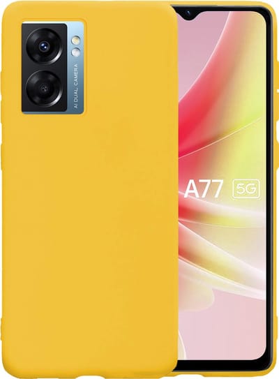 Hoesje - Geschikt voor OPPO A77 - Sterk & Shockproof - Hoes Cover - Siliconen Case - Telefoonhoesjes - Geel