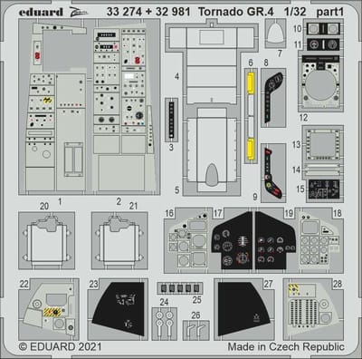 Eduard Modelbouwdecoratie - 32981 Tornado GR.4 interior for Photo-etch