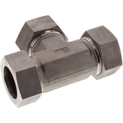 35L RVS T-stuk Snijring 160 Bar DIN 2353 - FL3T-C-ST-35-L