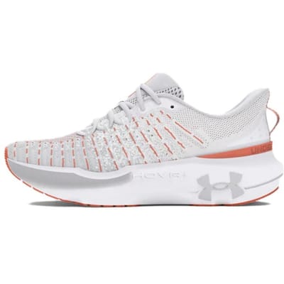 Under Armour HOVR Infinite Elite Halo Grijs Flare Oranje Heren Sneakers Wit 3027189-104 42.5 white