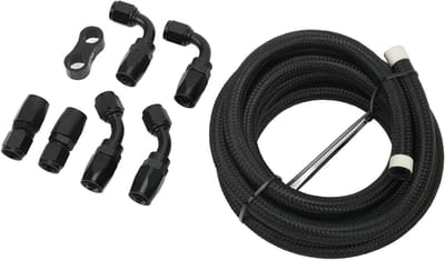 Brandstofslangenset van 3 meter met draaibare adapters, AN6 fittingen voor diesel, koelvloeistof en hydraulische olie
