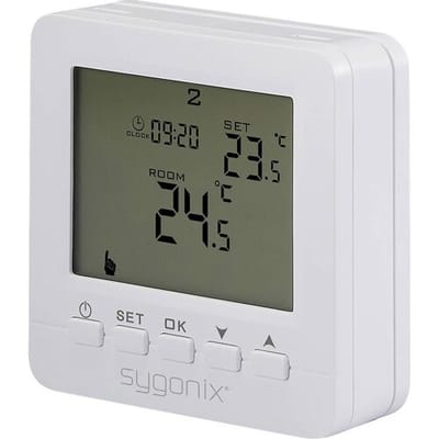 Sygonix SY-6805680 SY02B05RF Draadloze kamerthermostaat Montagewijze: Opbouw (op muur) Weekprogramma 1 stuk(s)