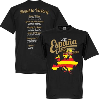 Spanje  Euro 2012 Road To Victory T-Shirt - Zwart - L