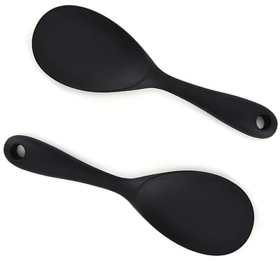 Dailygoods- Serveerlepel Duurzaam - Kooklepel Siliconen - Rijstlepel - Veelzijdig Gebruik - 2 Stuks - 22 x 7 cm