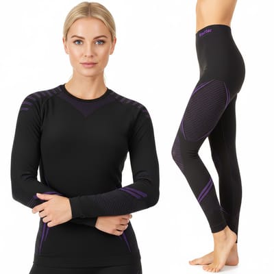 Outtec® Thermo Ondergoed Dames Ademend - Maat M/L - Ski Ondergoed Functionele Ondergoedset, Winter Thermische Onderlaag