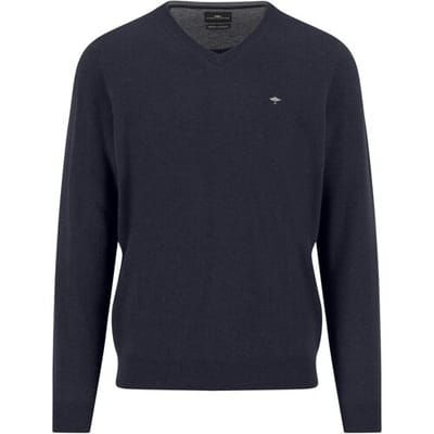 Fynch-Hatton Trui V-Neck Merino Cashmere Navy / male