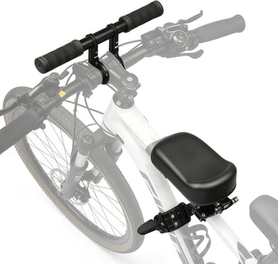 Thijox - Kinderzitje voor Fiets Vooraan - Mountainbike Kinderzitje met Stuur en Pedaal - Fietsstoeltje voor Kinderen tot 27 kg - Voorgemonteerd en Duu