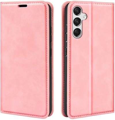 MobyDefend Hoesje - Geschikt voor Samsung Galaxy A25 - Luxe Wallet Bookcase (Magnetische Sluiting) - Roze