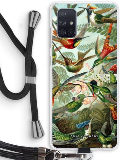 Case Company® - Hoesje met koord geschikt voor Samsung Galaxy A71 hoesje met Koord - Haeckel Trochilidae - Telefoonhoesje met Zwart Koord - Bescherming aan alle Kanten en Over de Schermrand