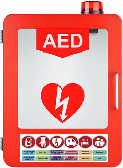 AED Opbergkast - Noodkast EHBO - Veilige Opslag - Met Alarmsysteem - 45 x 35 x 18 cm - Groen