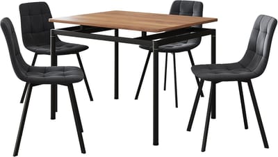 Eetkamerset tafel Hemnes 100x60 cm met stoelen Lexnitz 5-delig [en.casa]