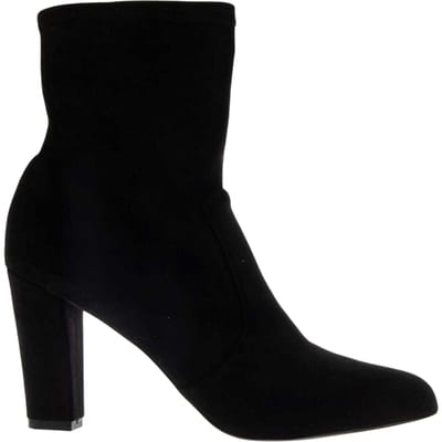 Dune London Oty suède enkellaarsjes voor dames (Zwart)