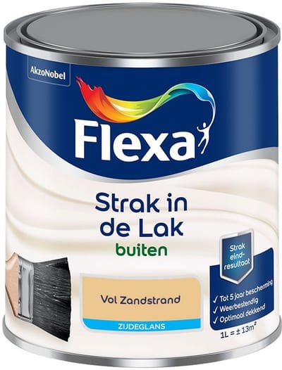 Flexa - Strak In De Lak Buitenlak Zijdeglans - Vol Zandstrand - Mengverf - 1 L