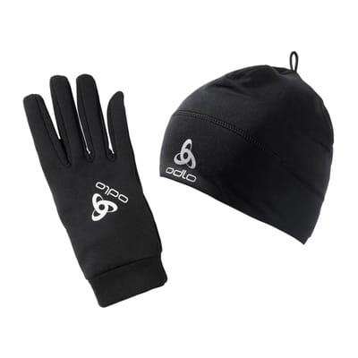 Odlo Polyknit Handschoenen en Muts Set - Zwart - Maat M
