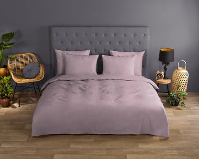 Good Morning dekbedovertrek effen kleur - 2 persoons 200x200/220 cm - Zacht roze - 100% Katoen renforc�