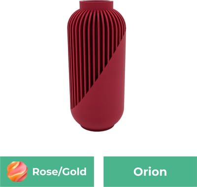 Orion moderne vaas – Decoratieve vaas - Roze / Goud - 3d geprinte vaas – geschikt voor droogbloemen - 20CM