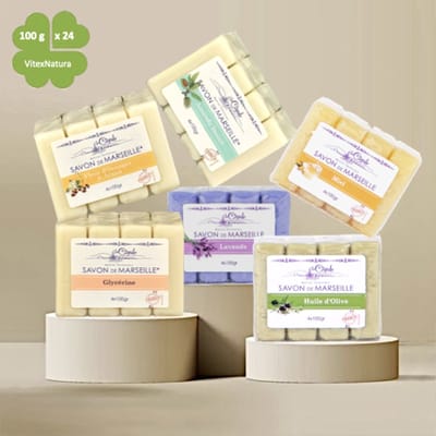 La Cigale Marseille Zeep Bundel 6×4×100 g | Lavendel, Olijf, Honing, Orange-Argan, Amandel & Glycerine | Biologisch & Hypoallergeen