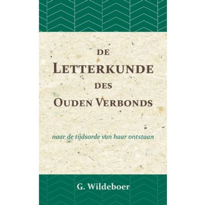 De Letterkunde Des Ouden Verbonds - G. Wildeboer
