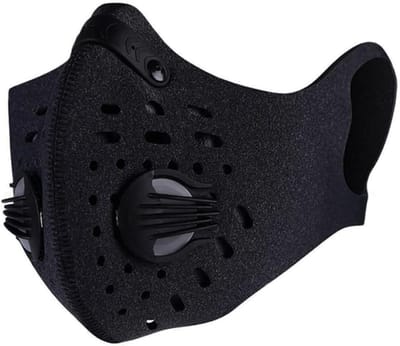 Actieve koolstofmasker, vervuilingsmasker, anti-pollen, allergenen, gezichtsmasker, uitlaatgasmasker, PM2.5, masker voor het fietsen in de open lucht, warm, zwart
