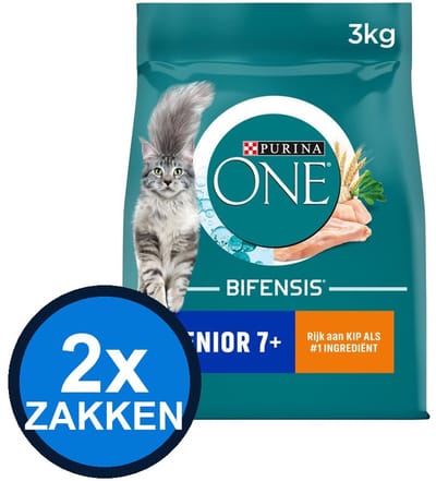 2x Purina One - Senior Kip - Kattenvoer Droogvoer - 3 kg