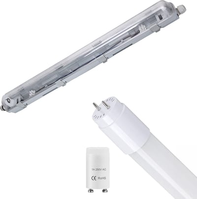 LED Waterdichte TL Armatuur met T8 G13 Buis - Velvalux Strela - 60cm - Enkel - Koppelbaar - Waterdicht IP65 - 8W 960lm - 865 Helder/Koud Wit 6500K | Vervangt 69W