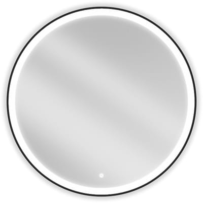 Mexen Esso verlichte badkamerspiegel, rond 90 , LED 6000K, anti-condens, zwarte lijst - 9825-090-090-611-70