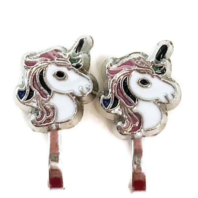 Clip Oorbellen Kinderen - Oorclips - Unicorn - Eenhoorn - Roze - Knopje - MNQ bijoux