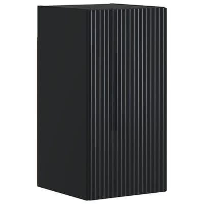 vidaXL - Badkamer - wandkast - ARNHEM - Zwart - 30 - x - 31 - x - 59 - cm - Bewerkt - hout