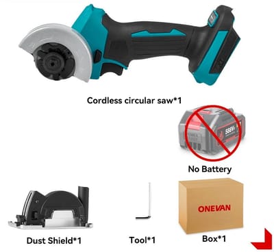 Draadloze Cirkelzaag - Elektrische Cirkelzaag - Zonder Accu- Compatibel met Makita 18V - 7 Zaagbladen - 390 W - 76 mm