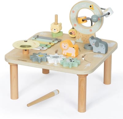 Educatieve Houten Speeltafel 7-in-1 met Muziek en Motoriek Speelgoed - Jungle Thema