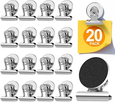 Koelkastmagneten voor koelkast, 20 stuks, sterke magnetische clips, sterke magnetische clips, robuuste magneetclips, clipmagneten voor fotodisplays, whiteboardmagneten voor thuis, kantoor