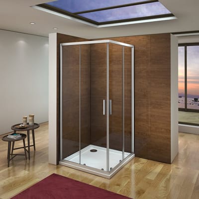 90x76cm Vierkante douchewand douchecabine hoekinstap schuifdeur ESG-glas 185cm douchescherm