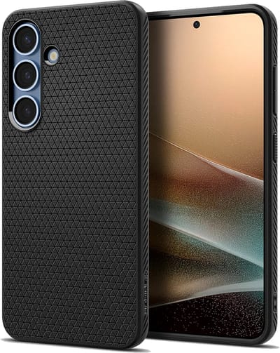 Spigen Liquid Air Hoesje Geschikt voor Samsung Galaxy S25 Plus - Back Cover Flexibel TPU Matte Zwart