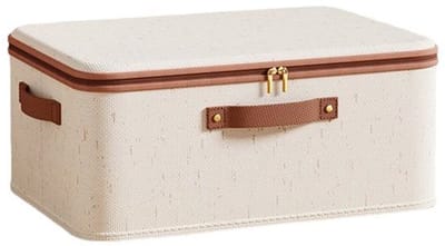 LISM-Opvouwbare wasmand met deksel - grote, stofbestendige opbergdoos, 38 x 26 x 16 cm