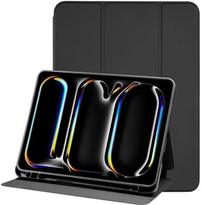 Tablet Hoes Geschikt voor iPad Pro 11 (2024/2025) | Luxe Tri-Fold Book Case | Kunst Leren Bescherm Hoes | Standaard Functie | Zwart