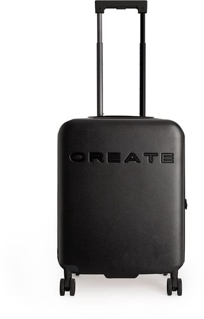 CREATE - Harde polycarbonaat koffer met TSA-slot en multidirectionele wielen - Zwart - Cabine S - LUGGAGE STUDIO
