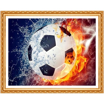 3D bricolage broderie ruée de Football diamant peinture point de croix Floral strass décor Kit autocollant 20X30CM gray