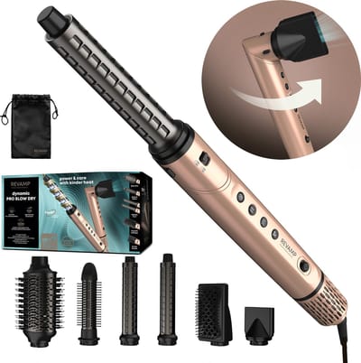 Revamp 7 in 1 Fohnborstel - Hairwrap - Airstyler - Krulborstel en Warmteborstel in 1 - Multistyler met 6 opzetstukken - Thermal Brush - Inclusief opbergtas - Geschikt voor alle haartypes - DR2850