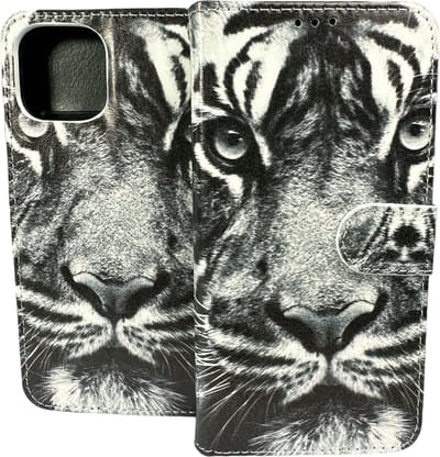 Portemonnee Book Case Hoesje Geschikt voor: iPhone 14 - Tiger Print