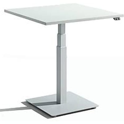 Schäfer Shop Select monokolom bijzettafel Start Off, elektrisch in hoogte verstelbaar, B 800 x D 800 mm, lichtgrijs