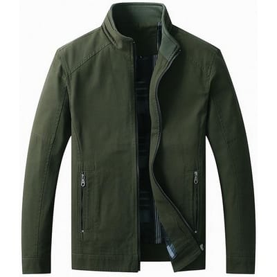 Jassen voor Heren Lente en Herfst Nieuwe Heren Casual Koreaanse Stijl Standkraag Jassen Herfst Dunne Puur Katoenen Jas Tops 4XL black
